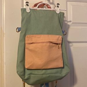 Teal, Pink, and Blue Convertible Backpack/Messenger Bag